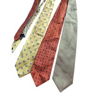 Brooks Brother Men's Multicolor 100% Silk Geometric Print Neck Tie Pack of 3